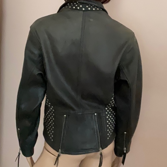 Vintage Leather Motorcycle Jacket Studded - Picture 3 of 10